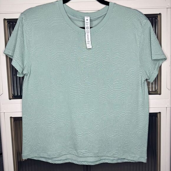 Lululemon Train to Be Seamless Short Sleeve T-Shirt Ripple Wave Silver Blue / De - Picture 5 of 5